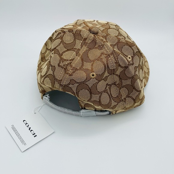NWT COACH KHAKI SIGNATURE JACQUARD CAP - Picture 4 of 8